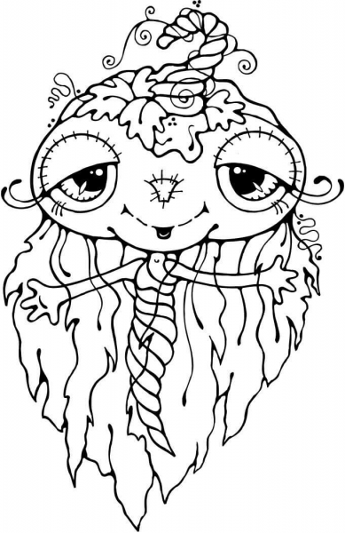 Female Pumpkin Ghost coloring page image