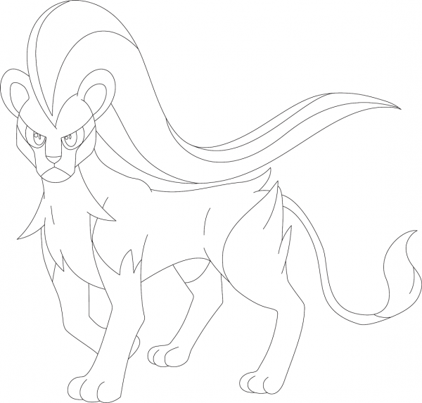 Female Pyroar coloring page image