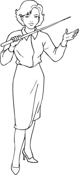 Female Teacher coloring page image