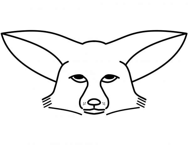 Fennec Fox Face coloring page image