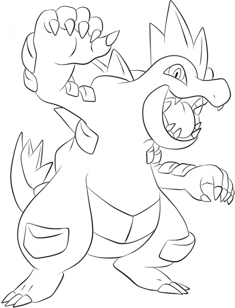 Feraligatr coloring page image