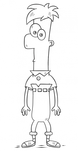 Ferb Fletcher coloring page image