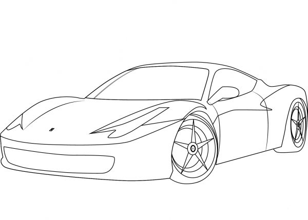 Ferrari 458 coloring page image