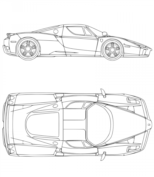 Ferrari car coloring page image
