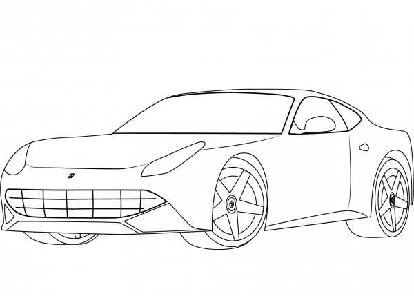 Ferrari F12 coloring page image