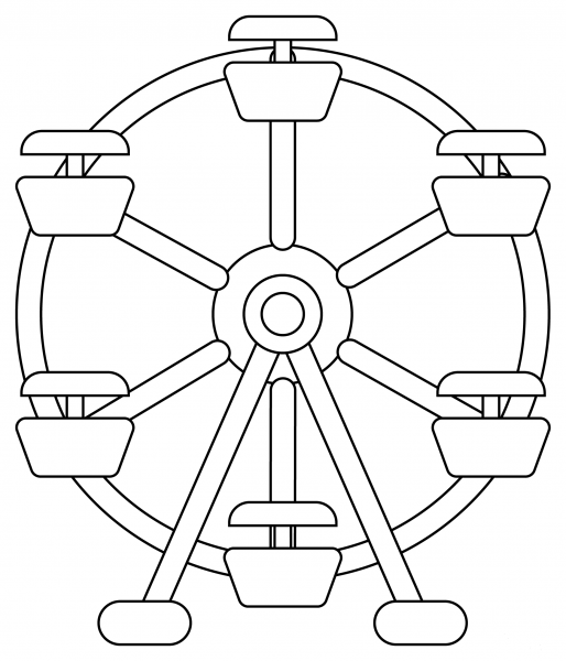 Ferris Wheel coloring page image