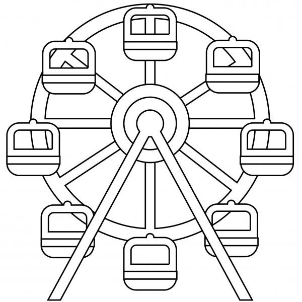 Ferris Wheel coloring page image