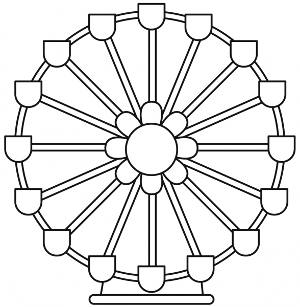 Ferris Wheel coloring page image
