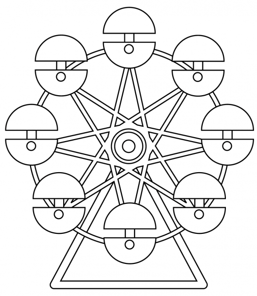 Ferris Wheel coloring page image