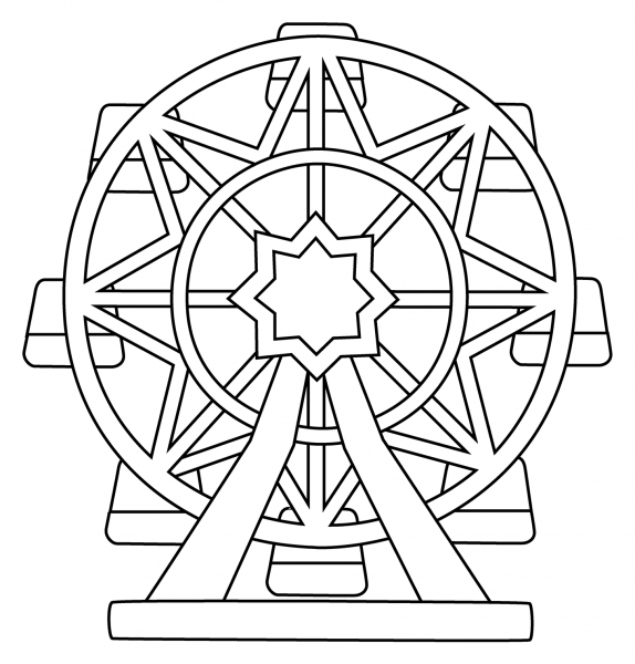Ferris Wheel Emoji coloring page image
