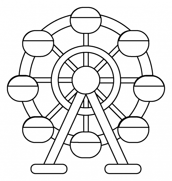 Ferris Wheel Emoji coloring page image