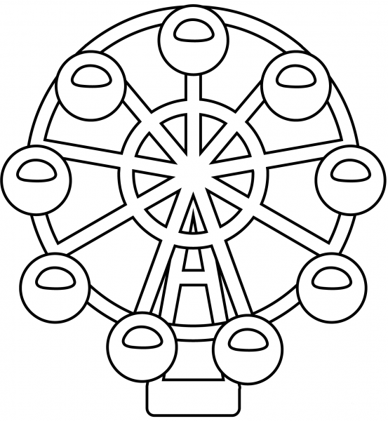 Ferris Wheel Emoji coloring page image