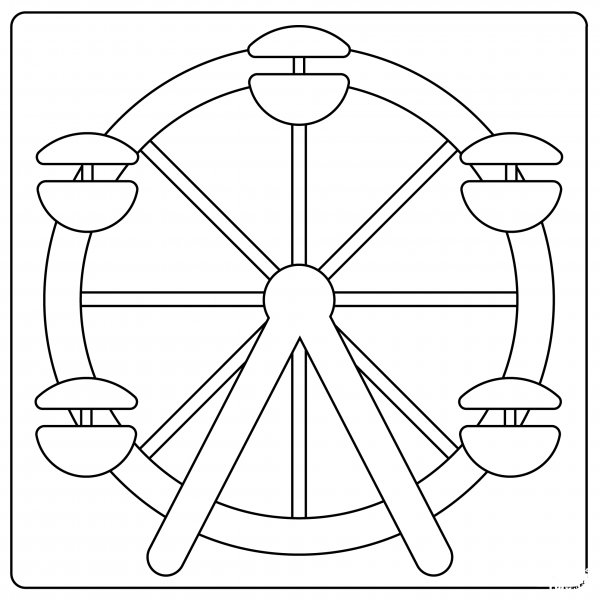 Ferris Wheel Emoji coloring page image