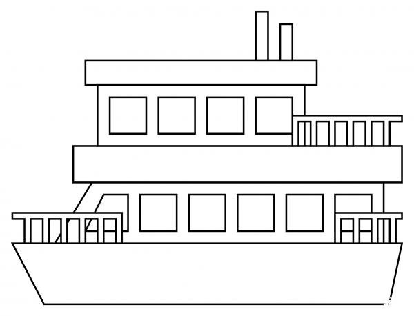 Ferry coloring page image