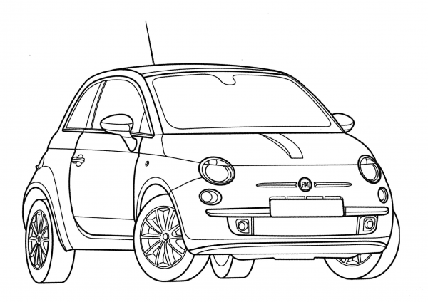 Fiat 500  coloring page image