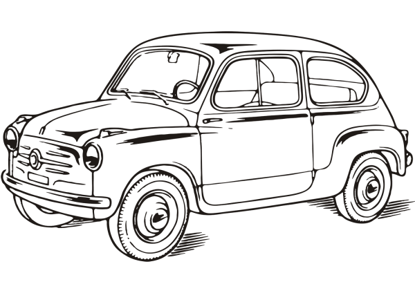 Fiat 600 coloring page image