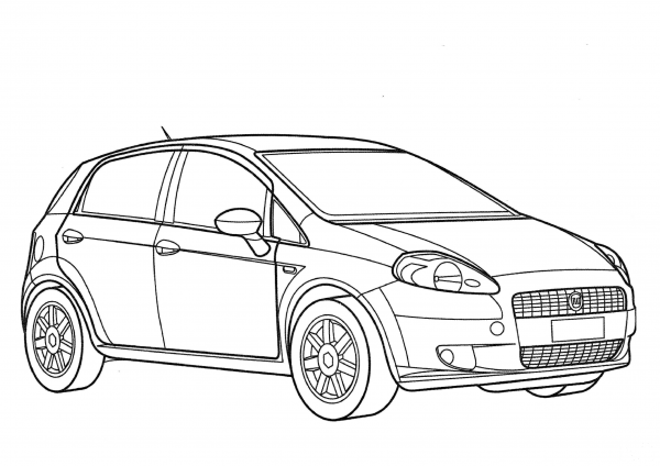 Fiat Grande Punto 3d  coloring page image