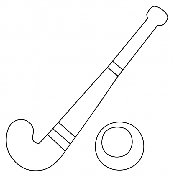 Field Hockey Emoji coloring page image