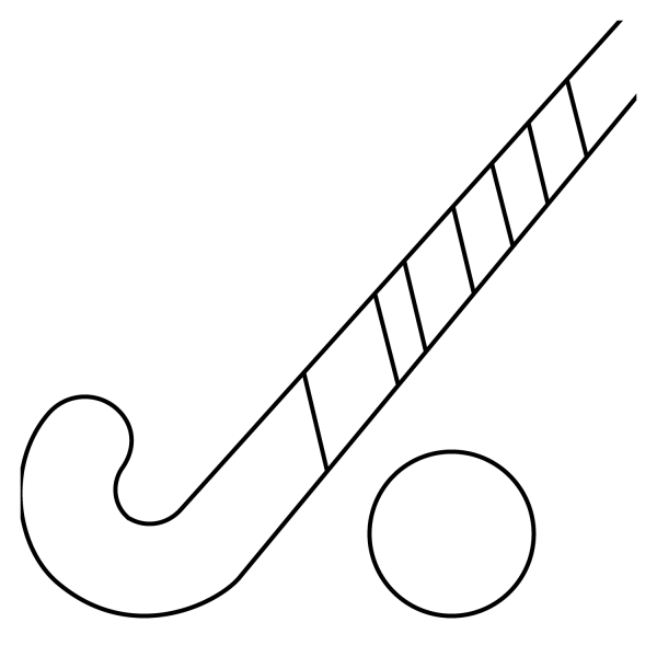 Field Hockey Emoji coloring page image