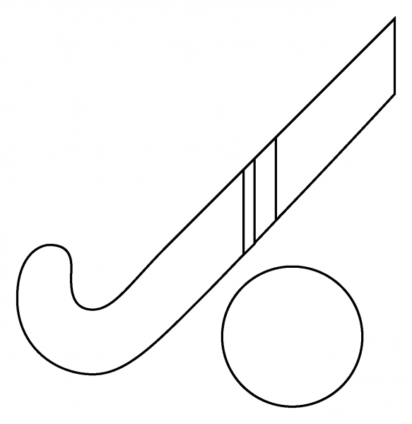 Field Hockey Emoji coloring page image