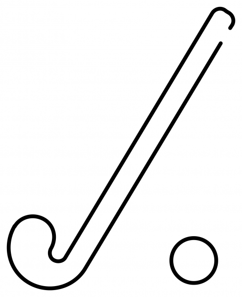 Field Hockey Emoji coloring page image