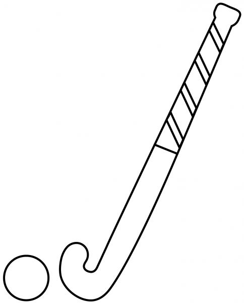 Field Hockey Emoji coloring page image
