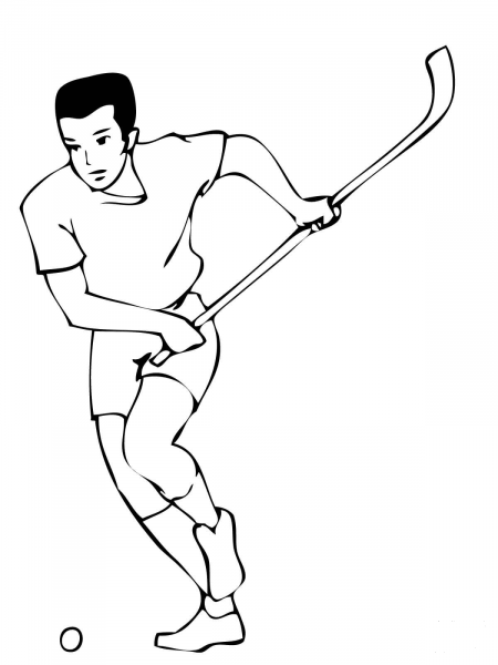 Field Hockey Player coloring page image