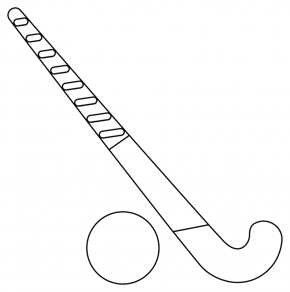 Field Hockey Stick and Ball coloring page - ColouringPages