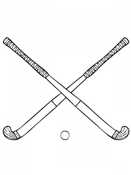Field Hockey Sticks coloring page image