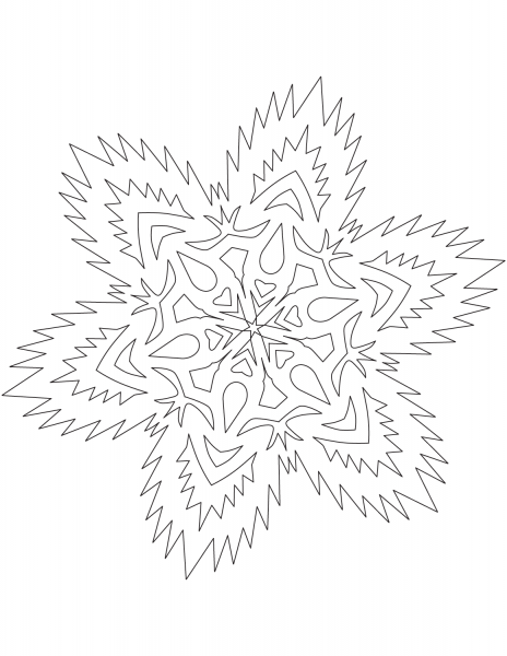 Fiery Snowflake coloring page image