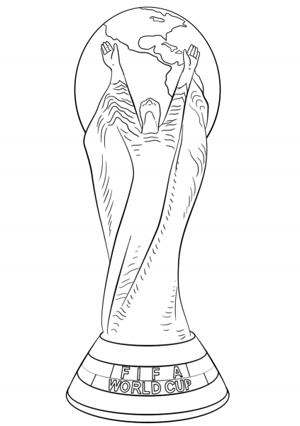 FIFA World Cup Football Trophy coloring page image