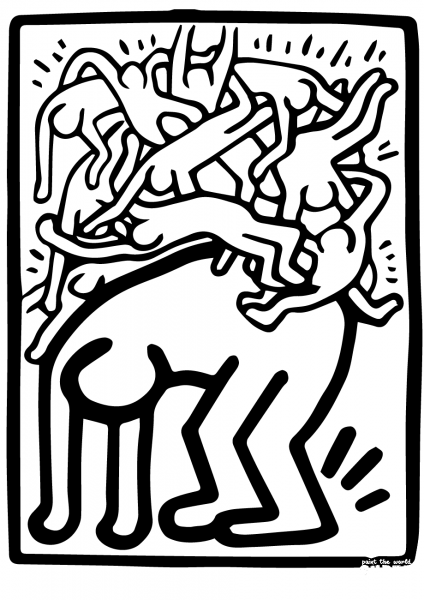 Fight Aids Worldwide by Keith Haring coloring page image