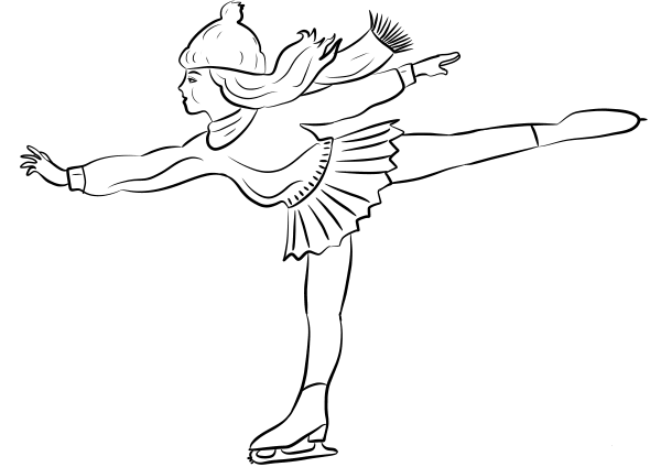 Figure Skater Girl coloring page image