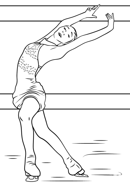 Figure Skating coloring page image