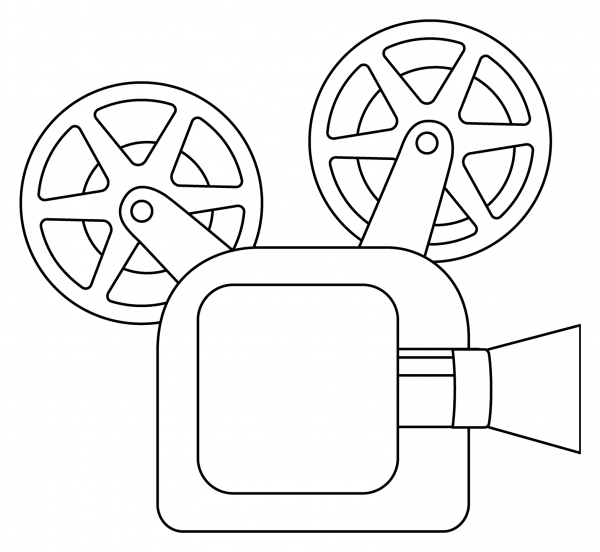 Film Projector Emoji coloring page image