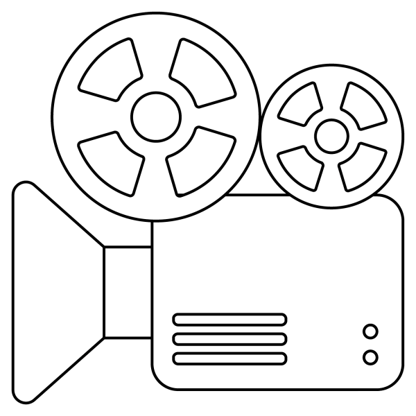 Film Projector Emoji coloring page image