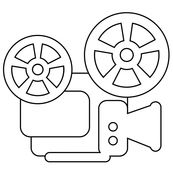 Film Projector Emoji coloring page image