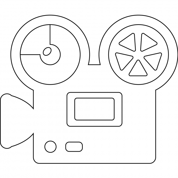 Film Projector Emoji coloring page image