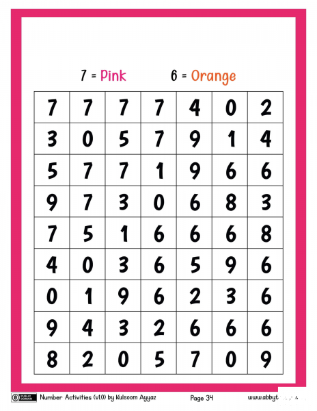 Find and color by number image