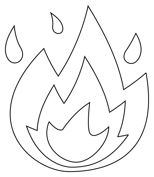 Fire coloring page image