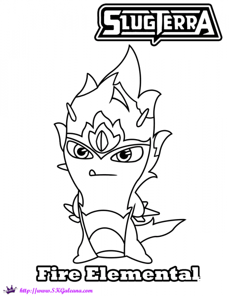 Fire Elemental coloring page image