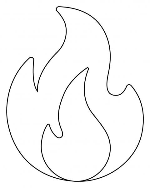 Fire Emoji coloring page image