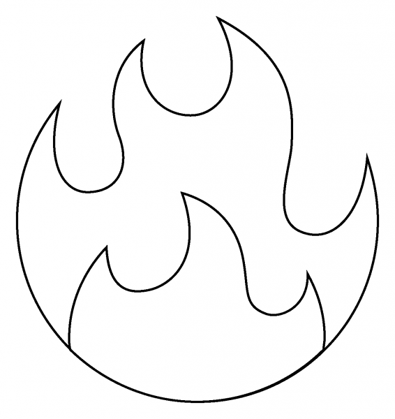 Fire Emoji coloring page image