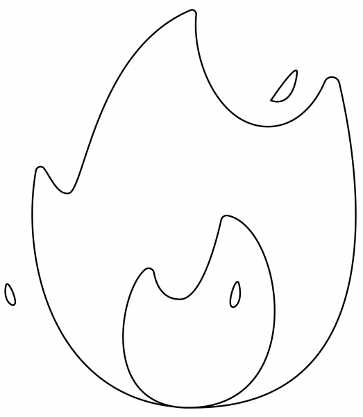 Fire Emoji coloring page image