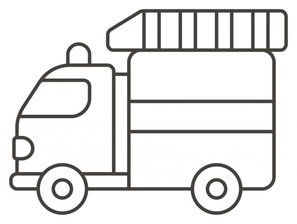 Fire Engine coloring page image
