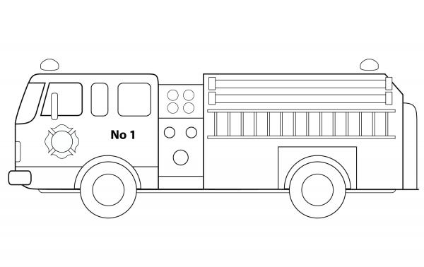 Fire Engine coloring page image