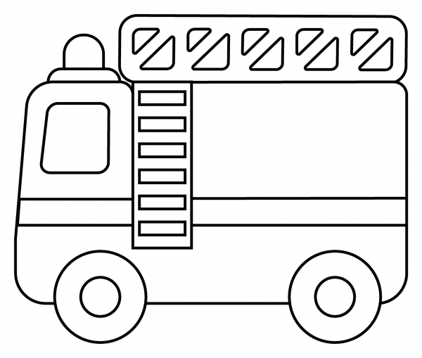 Fire Engine Emoji coloring page image