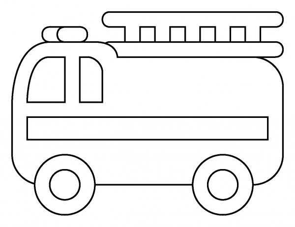 Fire Engine Emoji coloring page image