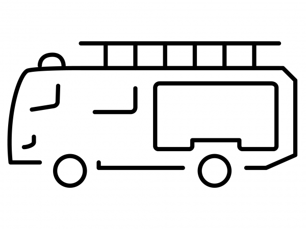 Fire Engine Emoji coloring page image