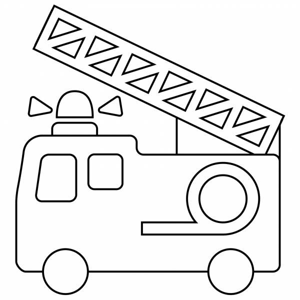 Fire Engine Emoji coloring page image